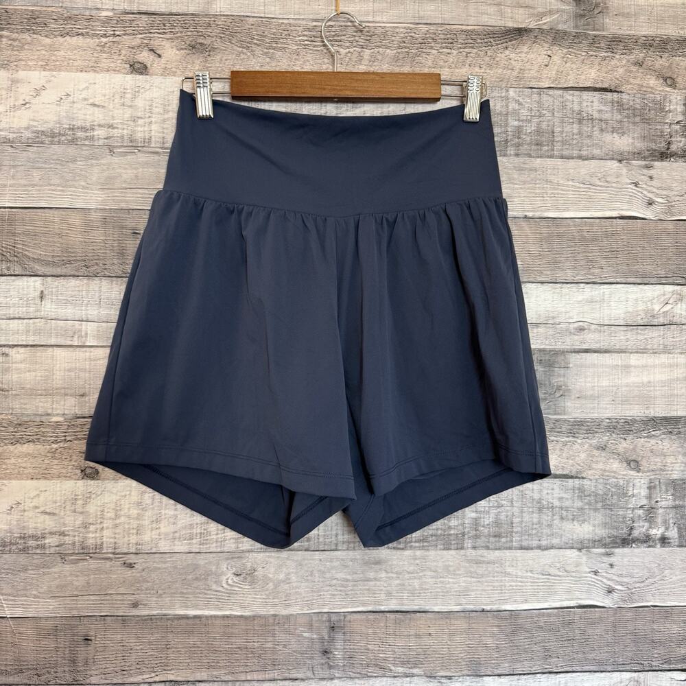 Halara SoftlyZero Airy High Waisted 2-in-1 Yoga Shorts 5'' Blue L Long NWT - Picture 1 of 9